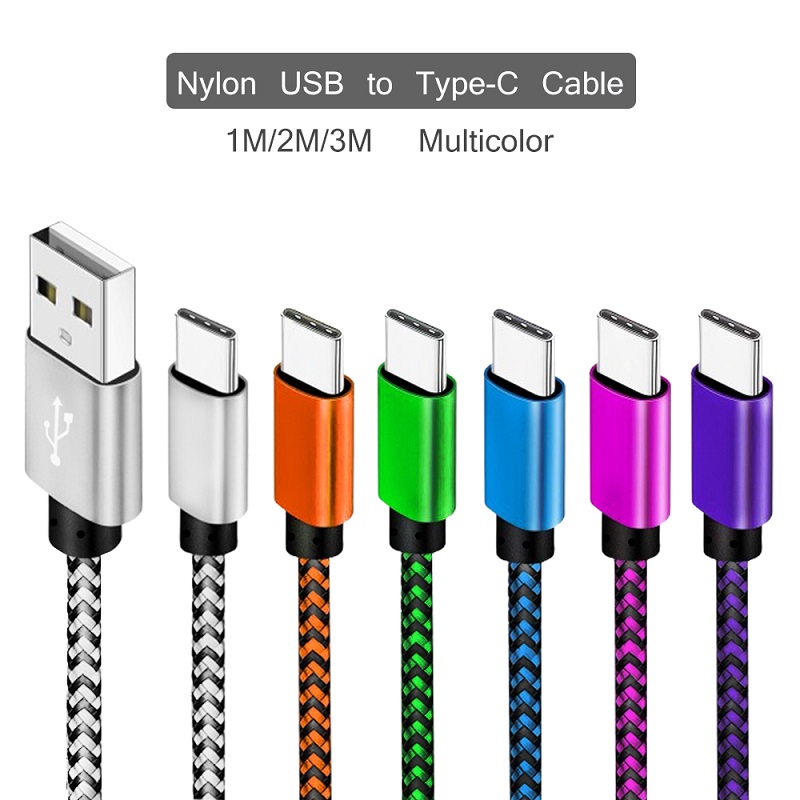Electronics Gadgets Wholesale - USB タイプ C ケーブル 2.4A 急速充電ナイロン編組ワイヤー充電ケーブルサムスン