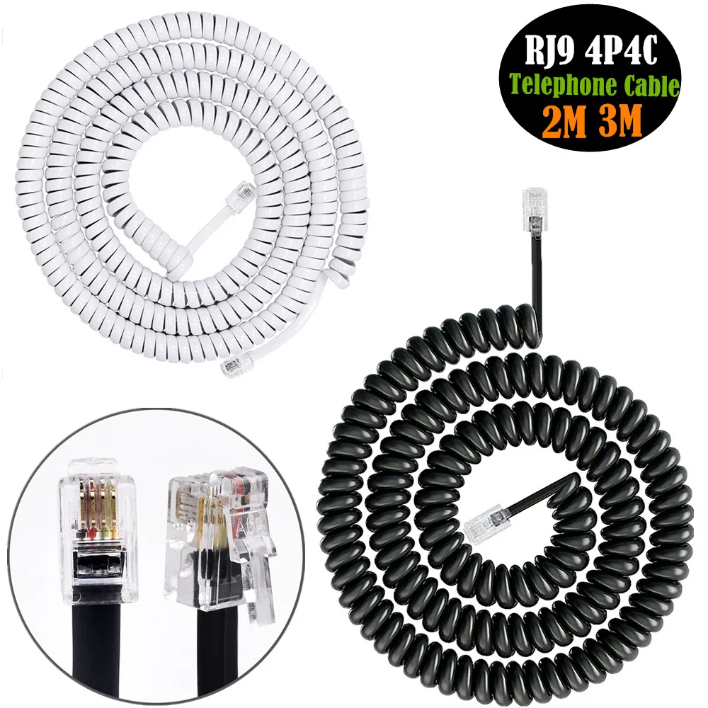 Electronics Gadgets Wholesale - 電話、電話アクセサリ、電話コード、非コイルケーブル、2m、3m、rj11、rj22、rj9、4p4c