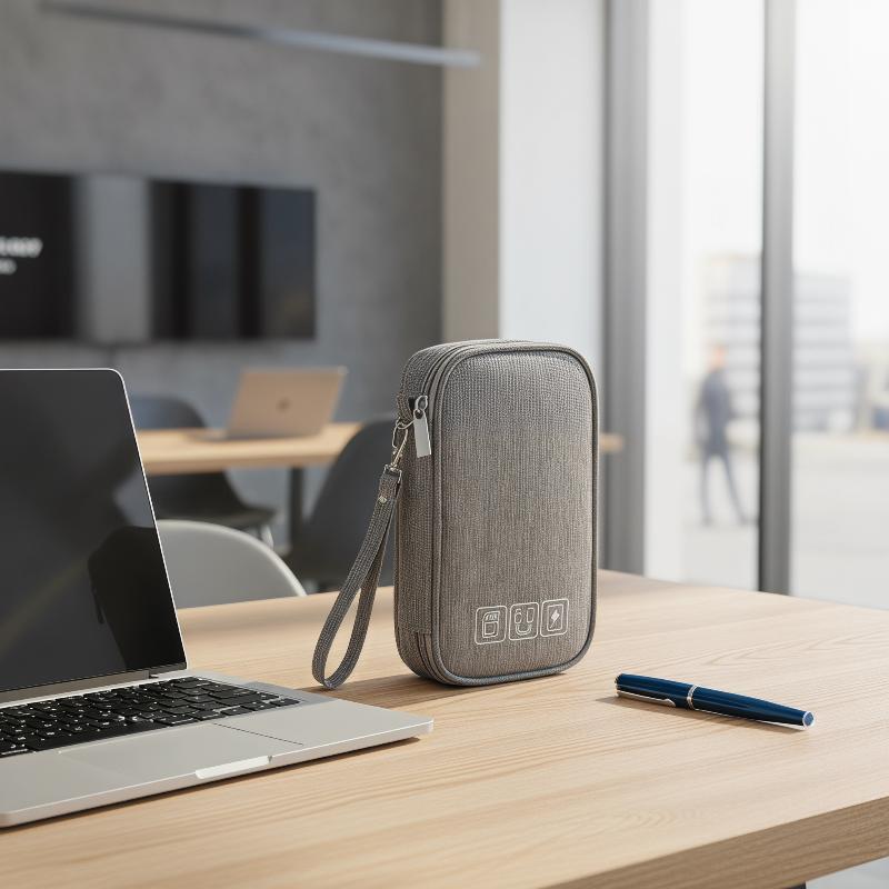 Electronics Gadgets And Accessories - 二層式ケーブル収納バッグ 電子機器オーガナイザー USB充電器ワイヤー用 トラベルポーチ ガジェットやアクセサリー用
