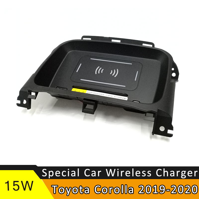 Wireless Phone Charger Pad - 15 ワット車のワイヤレス充電器トヨタカローラ 2019 2020 2021 携帯電話高速充電パッドホルダーカローラ用ワイヤレス充電