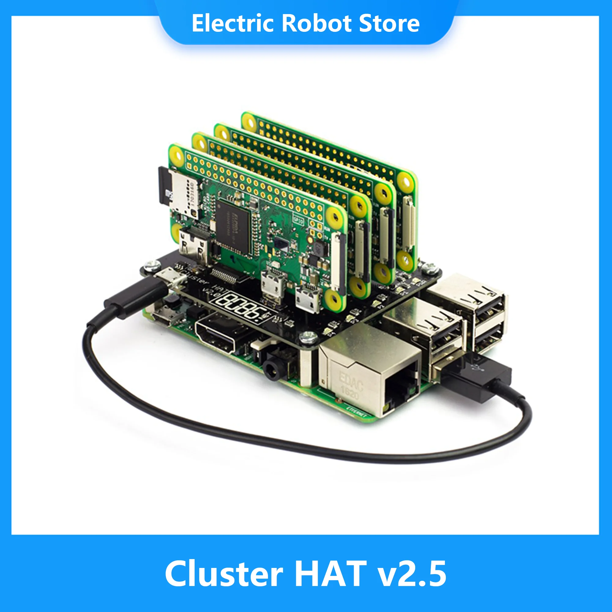 Electronics Or Gadgets - Cluster HAT v2.5 USB ガジェット モードを使用するように構成されており、小規模クラスターの教育、テスト、シミュレーションに最適なツールです。