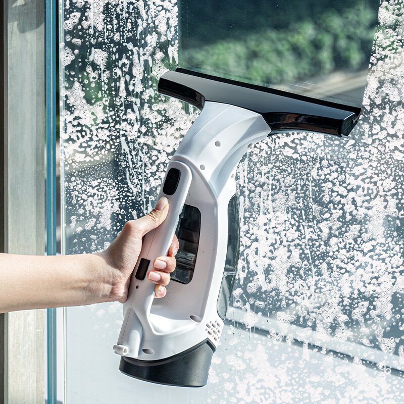 Electro Gadgets - 2000Pa ハンドヘルド窓掃除機コードレス電動ガラスクリーナーツール 150ml 水収集タンク窓掃除キット