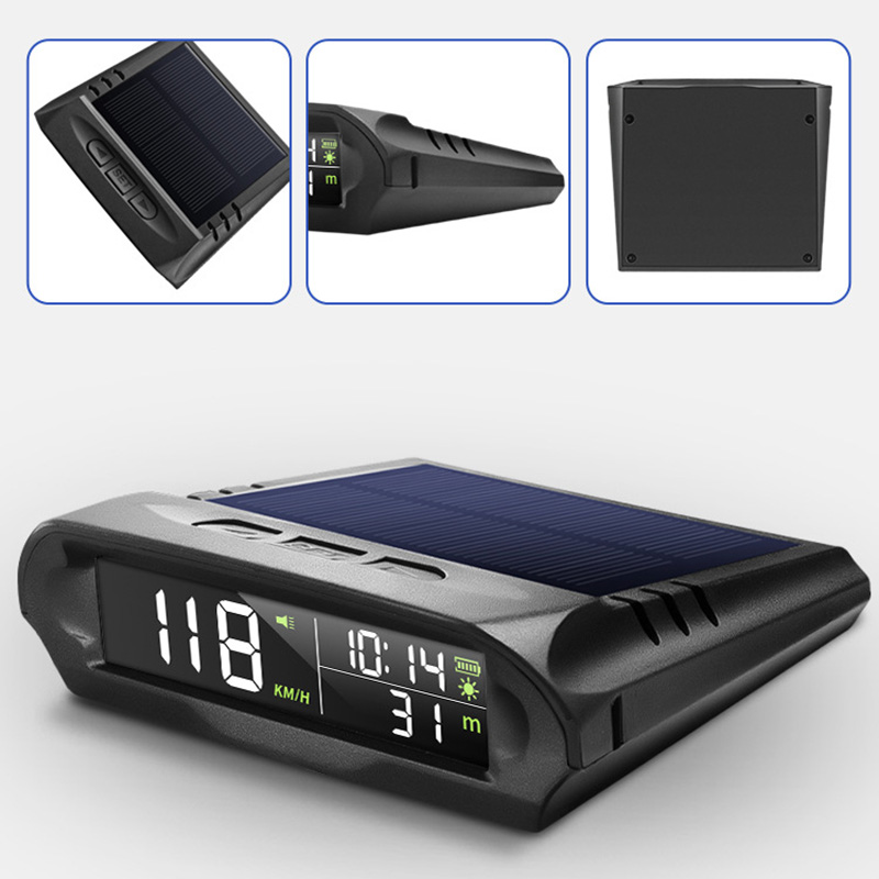 Electronics Gadgets Wholesale - 自動 GPS スピードメーターソーラー充電ヘッドアップディスプレイ車のスマートデジタルアラームリマインダーメーターエレクトロニクスアクセサリー