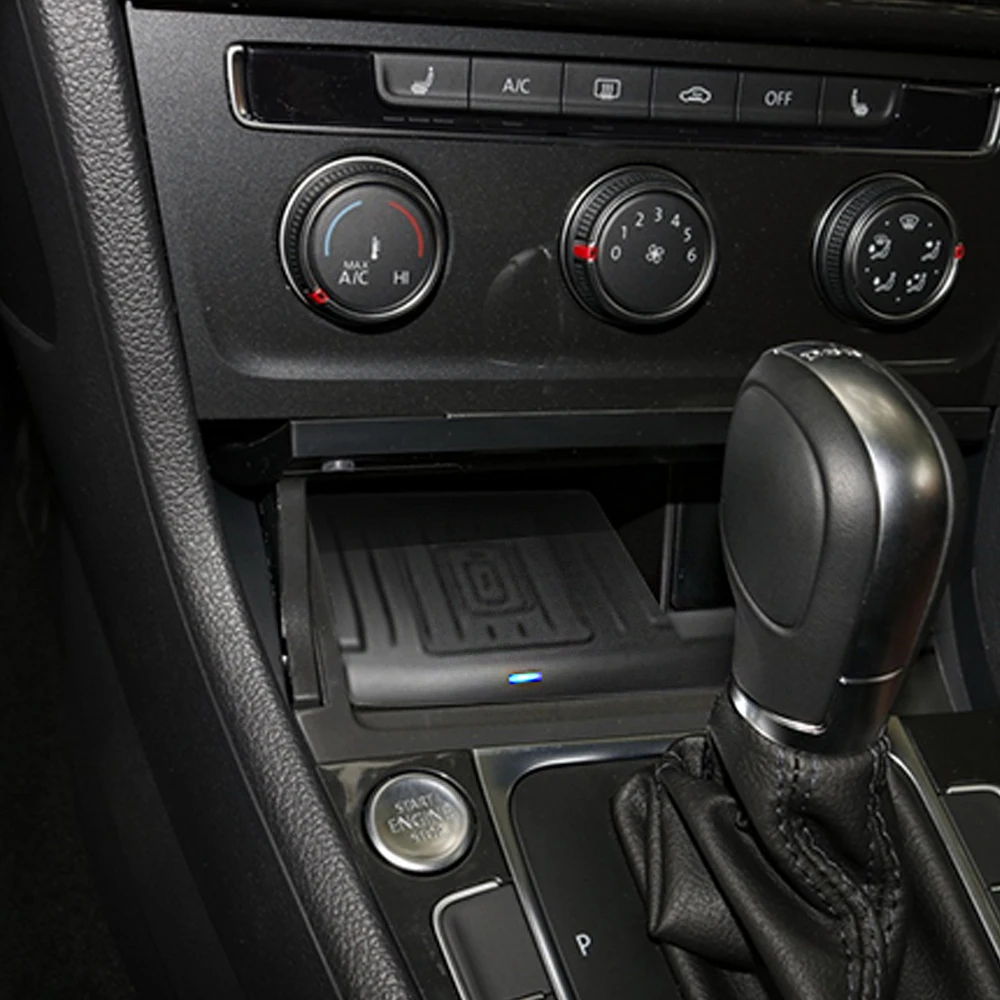 Wireless Phone Charger Pad - 電話ホルダー高速充電 15 ワットワイヤレス充電パッドフォルクスワーゲンゴルフ 7 MK7 2013-2019