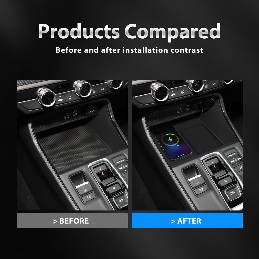 車のワイヤレス充電器パッド安定した高速充電ホンダ CRV 2 - Wireless Phone Charger Pad のレビューと価格