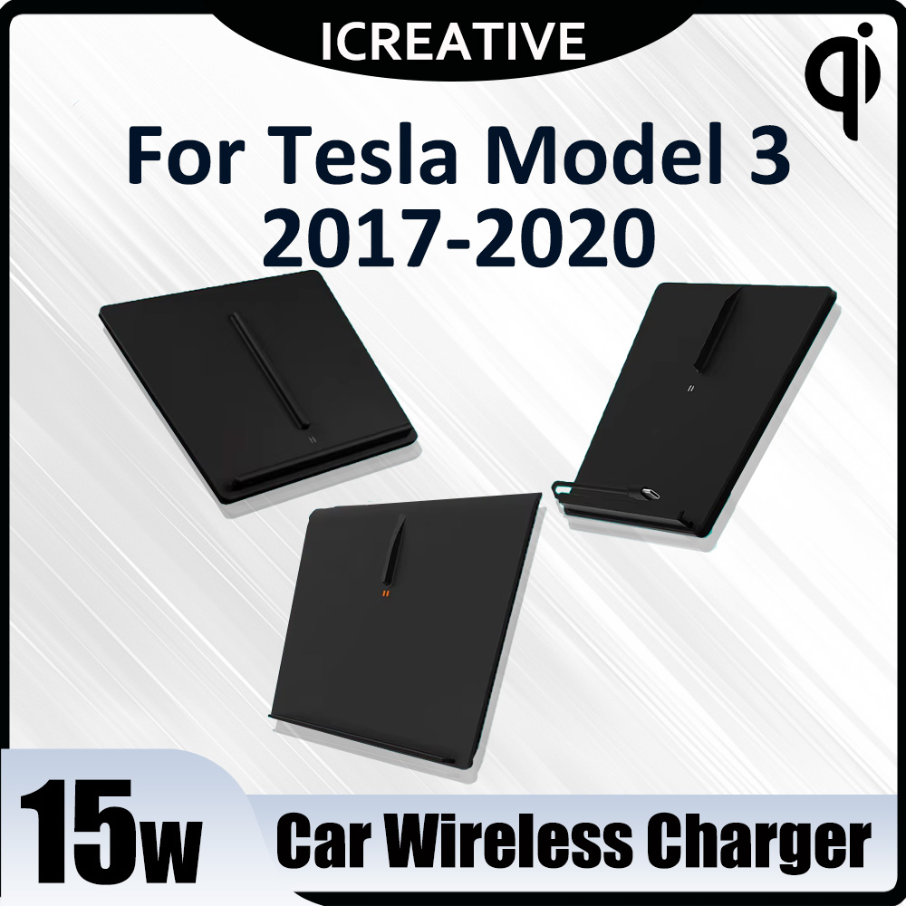 テスラ用ワイヤレスカーチャージャー,電話充電パッド,インテリ - Wireless Phone Charger Pad のレビューと価格