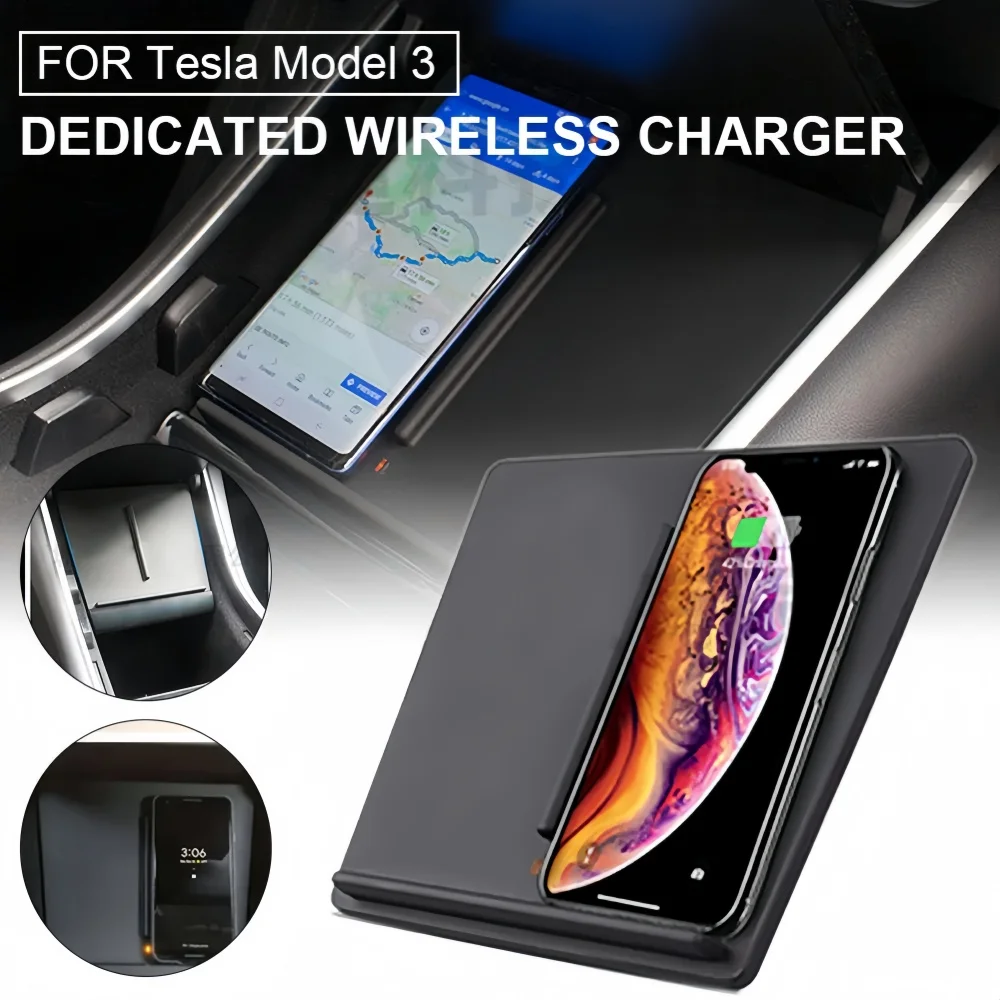 テスラ用ワイヤレスカーチャージャー,電話充電パッド,インテリ - Wireless Phone Charger Pad のレビューと価格