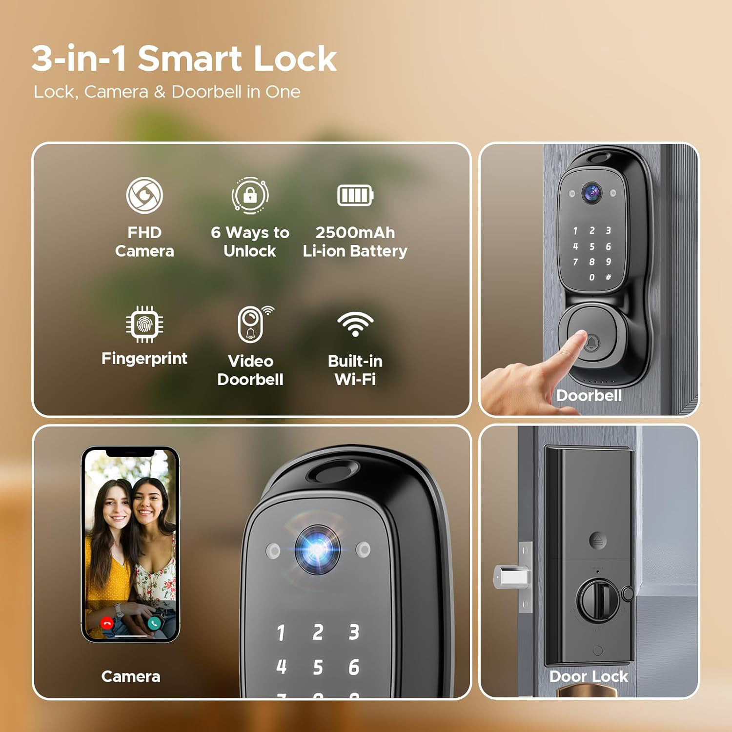 Tuya Wifiスマートドアロック ‎ カメラ＆ドアベル多 - Electronics & Gadgets Starting With C のレビューと価格