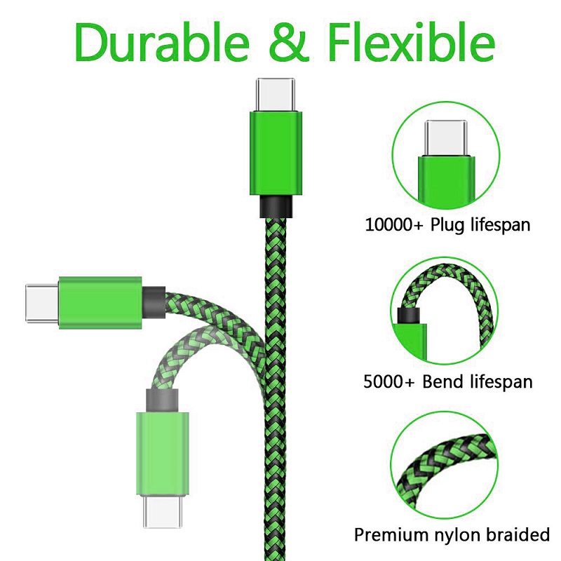 USB タイプ C ケーブル 2.4A 急速充電ナイロン編組 - Electronics Gadgets Wholesale のレビューと価格