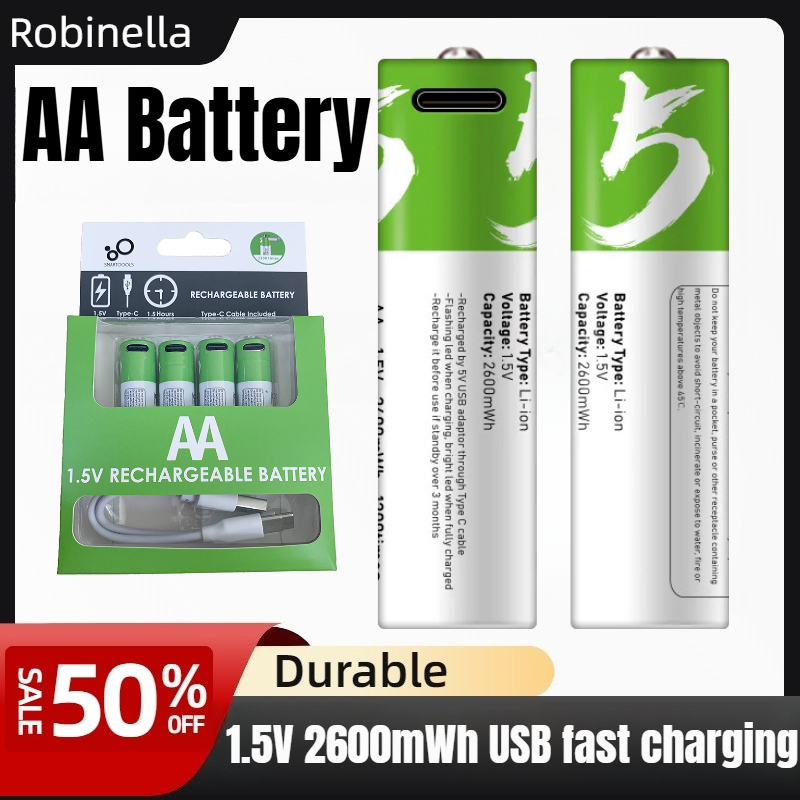 スマート 1.5V AA 2600mWh USB 充電式リチ - Modern Electronics Gadgets のレビューと価格