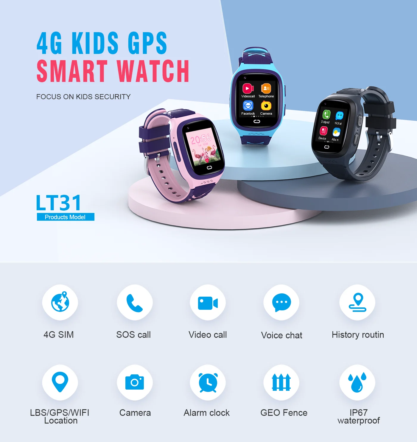 4Gキッズスマートウォッチ SOS防水 WiFi GPSビデ - Smart Watch Kids のレビューと価格