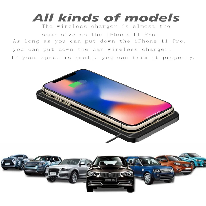 15W ワイヤレスカーチャージャーパッド ノンスリップ Qi - Wireless Phone Charger Pad のレビューと価格