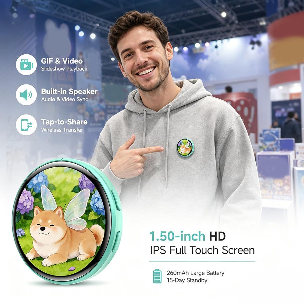 1.5 インチ IPS スクリーン電子バッジ DIY GIF - Electronics Gadgets Wholesale のレビューと価格